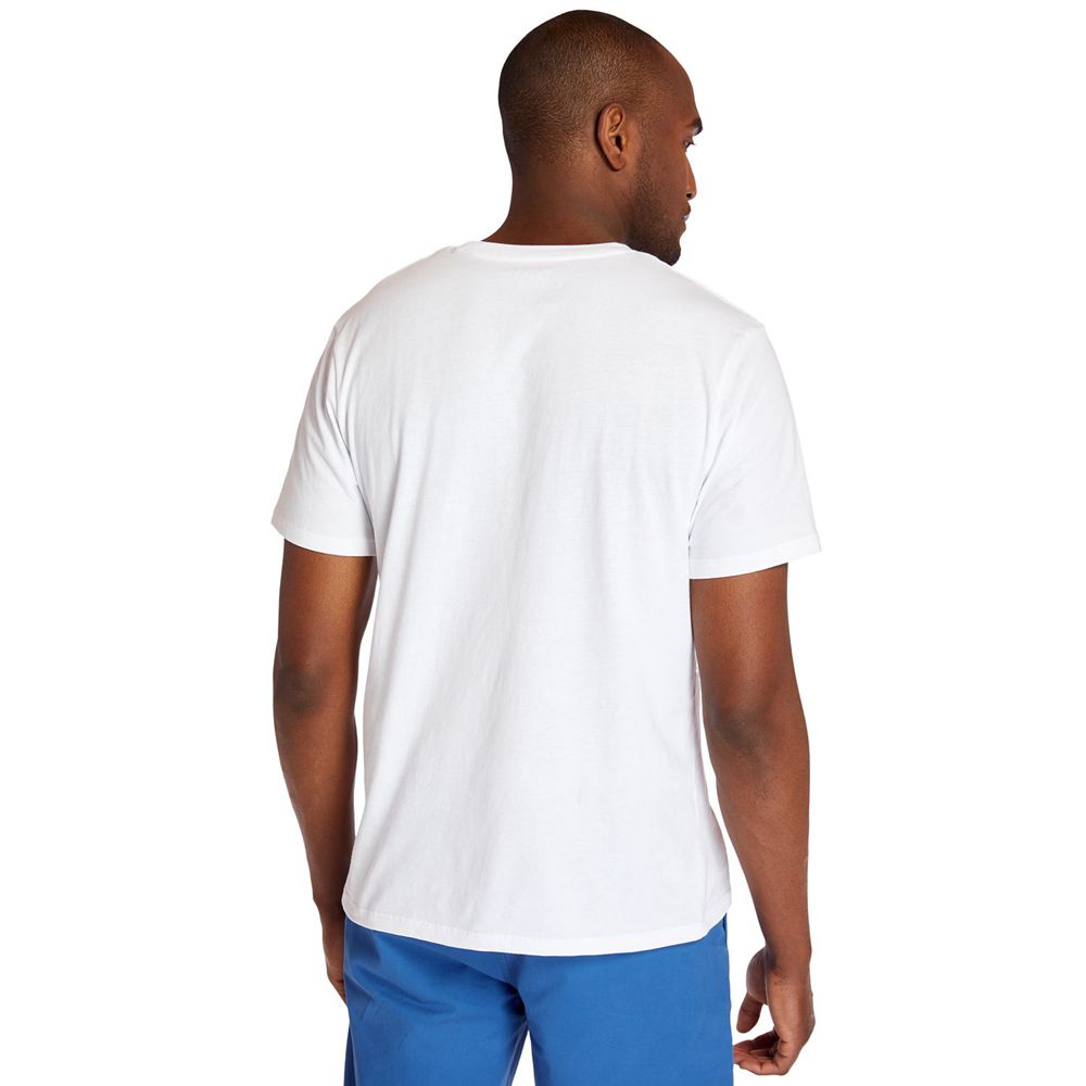 Camisetas Masculino - Timberland Embroidered Logo - KZMLY6198 - Branco